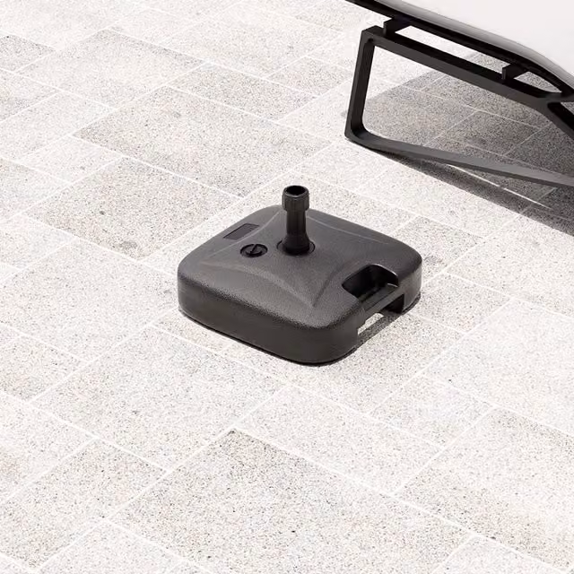 Komore Black Square Plastic Parasol Base for Water or Sand Filling