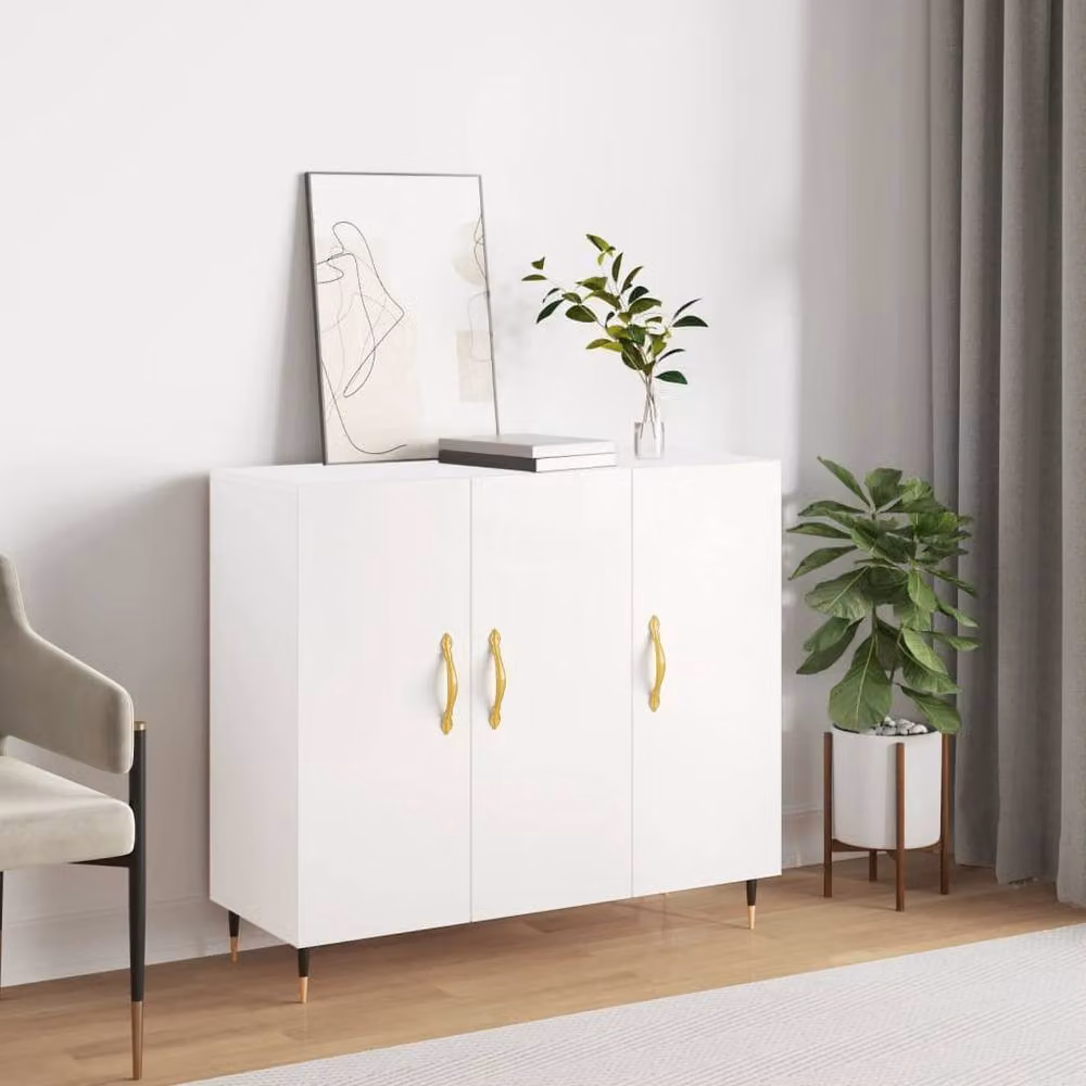 Berkfield Home White Matt Sideboard W/D/H: 90 x 34 x 80 cm – 2