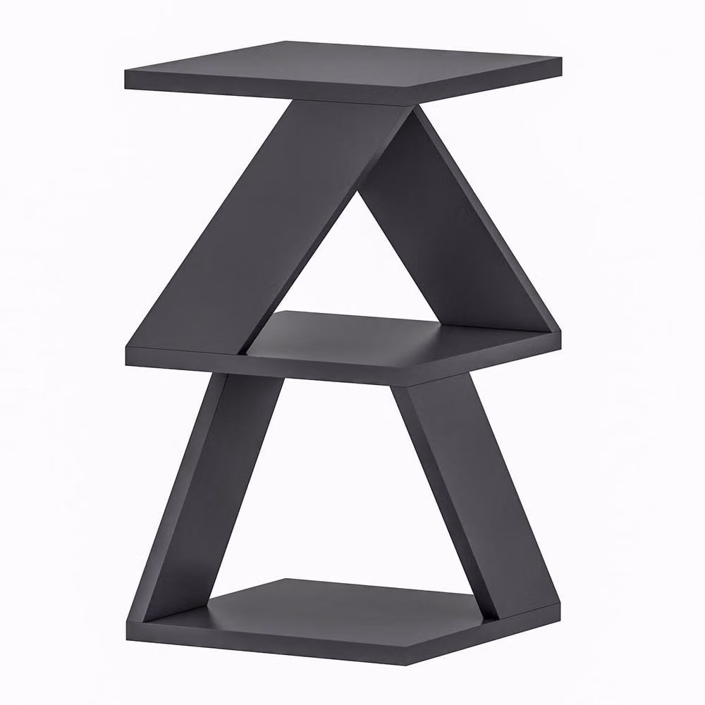 CALICOSY ALBENI 3-Tier Side Table in Charcoal Grey, Height: 50 cm, W/D/H: 30 x 30 x 50 cm – 3