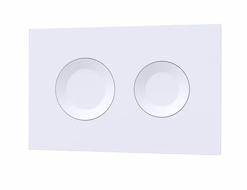 nuie XTY009PR1 Modern Dual Flush Plate with Round Buttons, Matt White, W: 267 mm, D: 170 mm, H: 11 mm