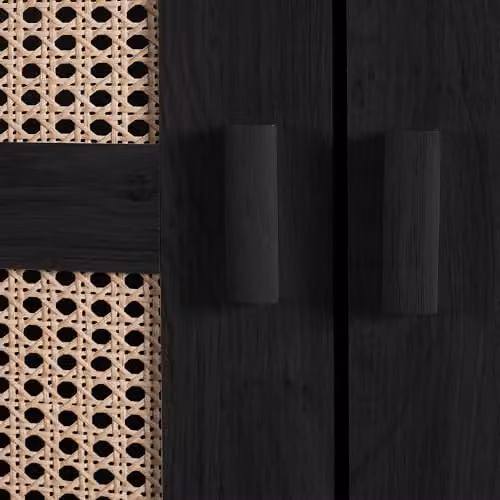 Julian Bowen Sydney 2 Door Rattan Wardrobe in Black Ash, H 202 x W 80 x D 55 cm – 5
