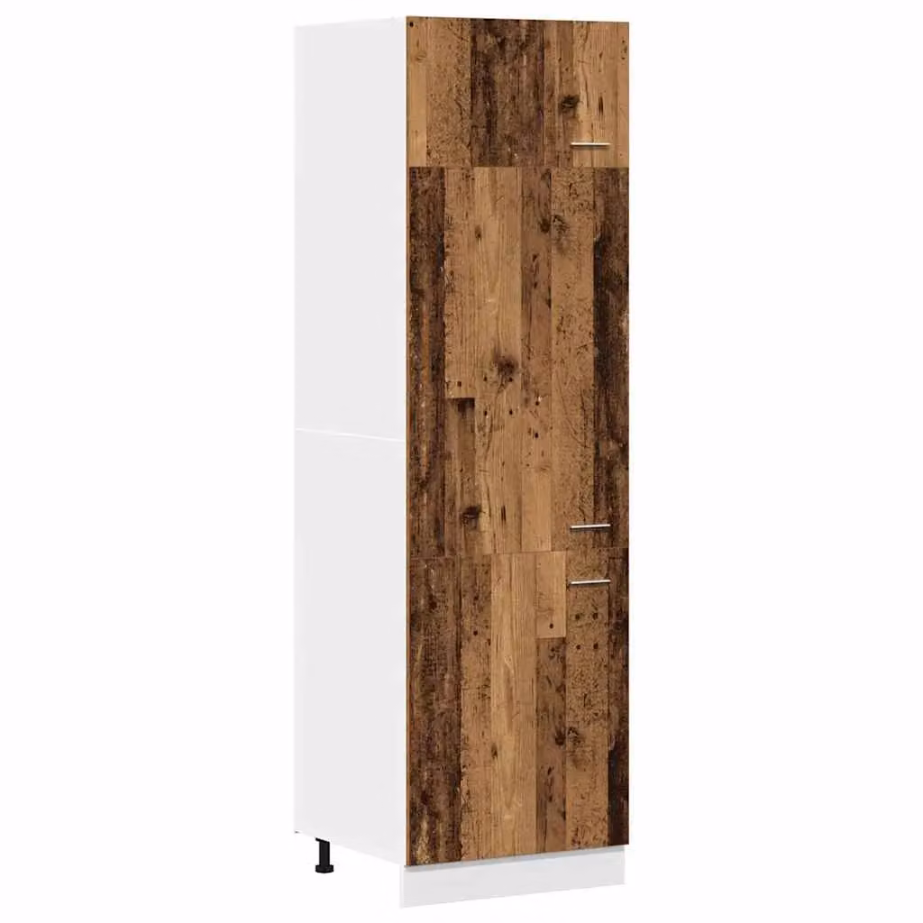 Berkfield Home Lyon Refrigerator Appliance Housing Unit in Brown, W/D/H: 60 x 57 x 207 cm – 2