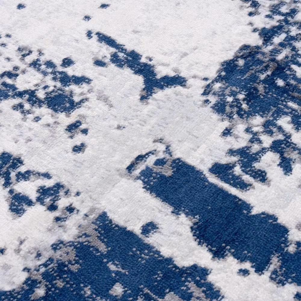 THE RUGS Elaris Stain Resistant Abstract Distressed Living Room Area Rug in Blue, W/D: 120 x 170 cm – 4
