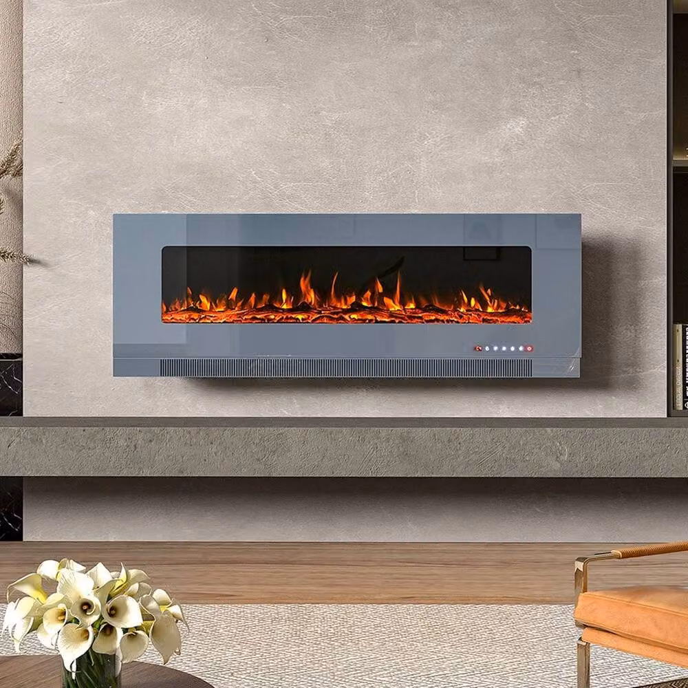 FORGEVIO 72 Inch Electric Heater LED Fireplace in Grey, W: 182.9 cm, H: 52 cm, D: 52 cm – 4