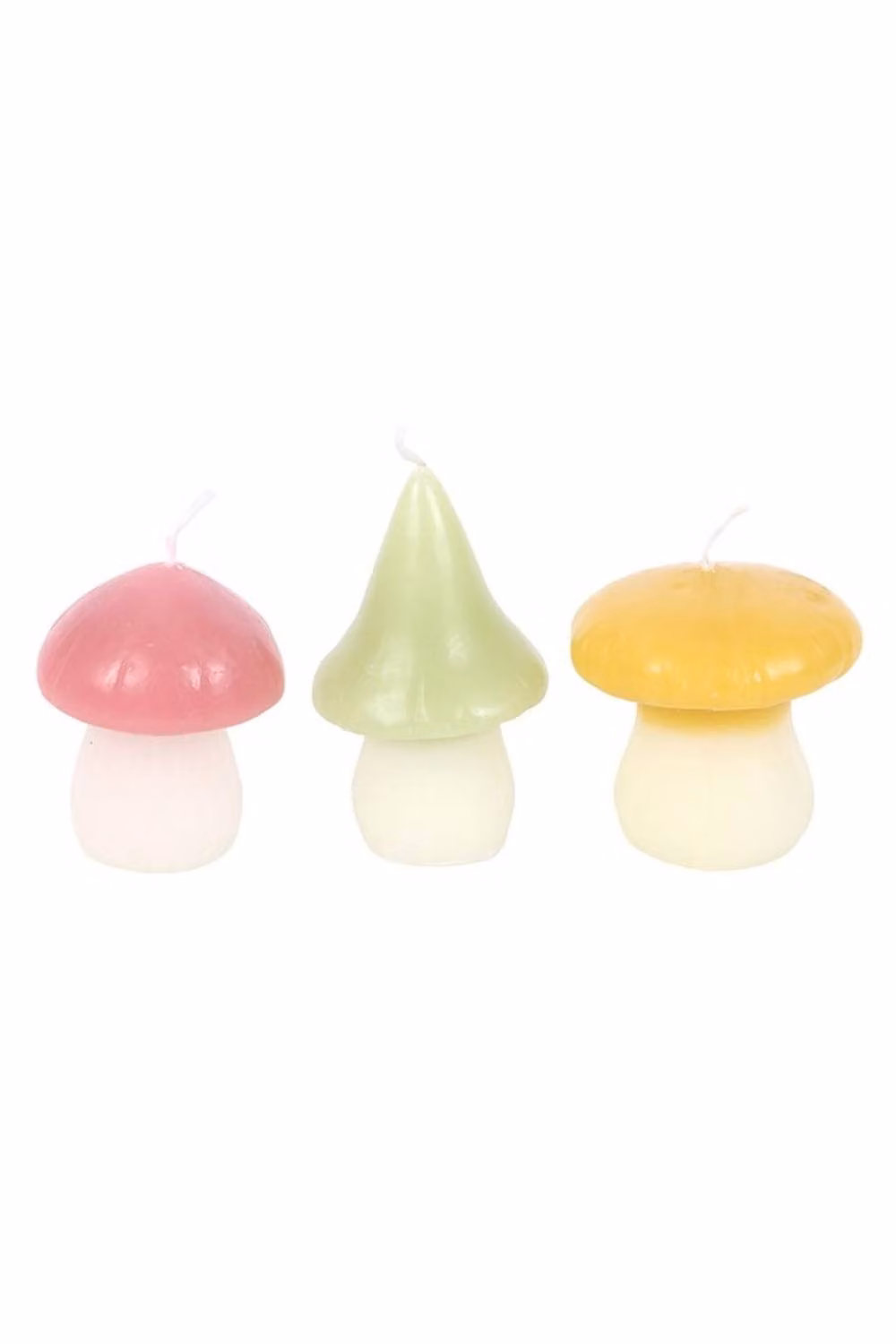 KDMD Set of 3 Multicolour Mushroom Figure Tabletop Candles – 2