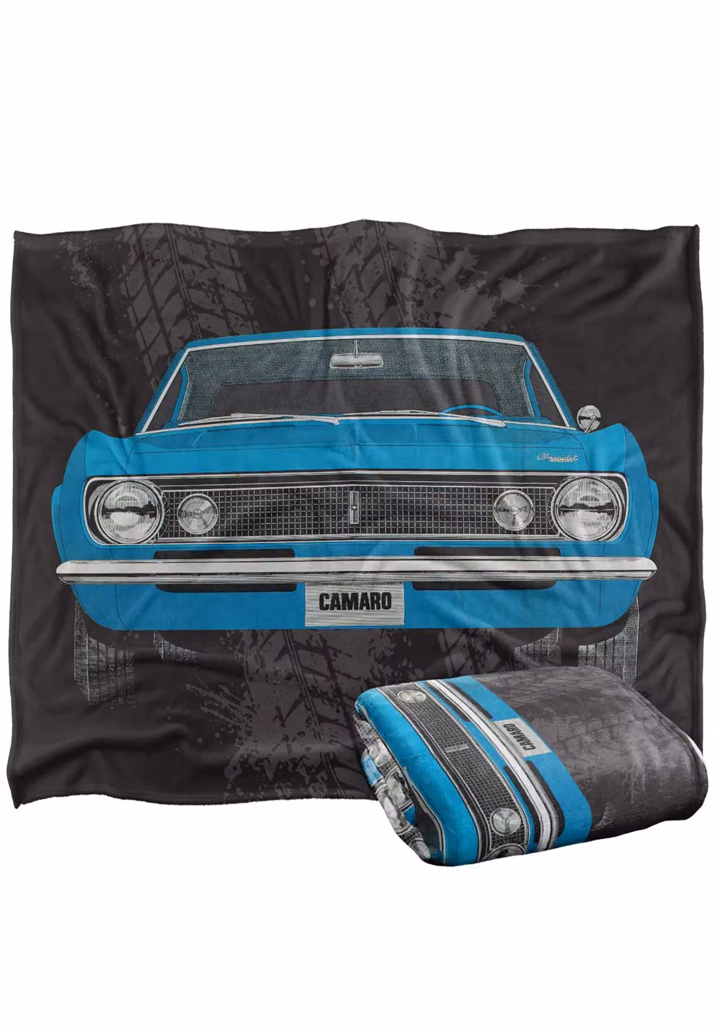 LOGOVISION Chevrolet 1967 Camaro Illustration Super Soft Fleece Throw Blanket, White, W/D/H: 152 x 127 cm – 6