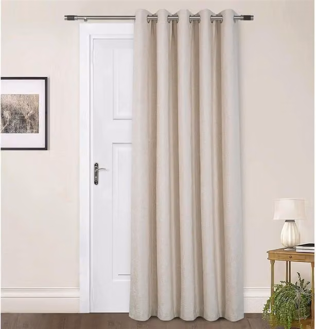 Sundour Amberley Chenille Eyelet Door Curtain in Beige and Yellow