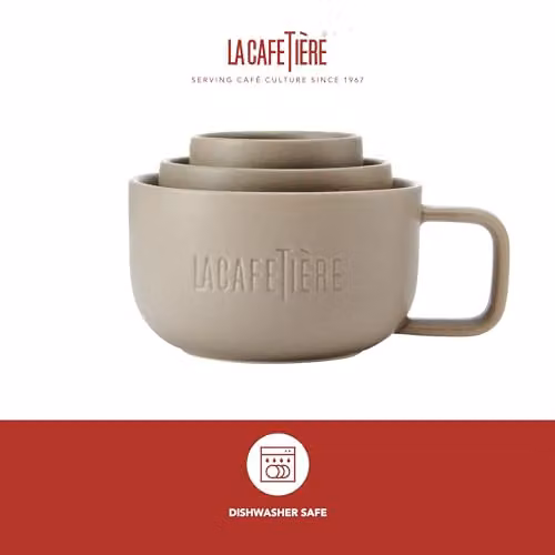 La Cafetiere 3pc Family Mug Set in Beige, 380ml, 200ml and 100ml – 2