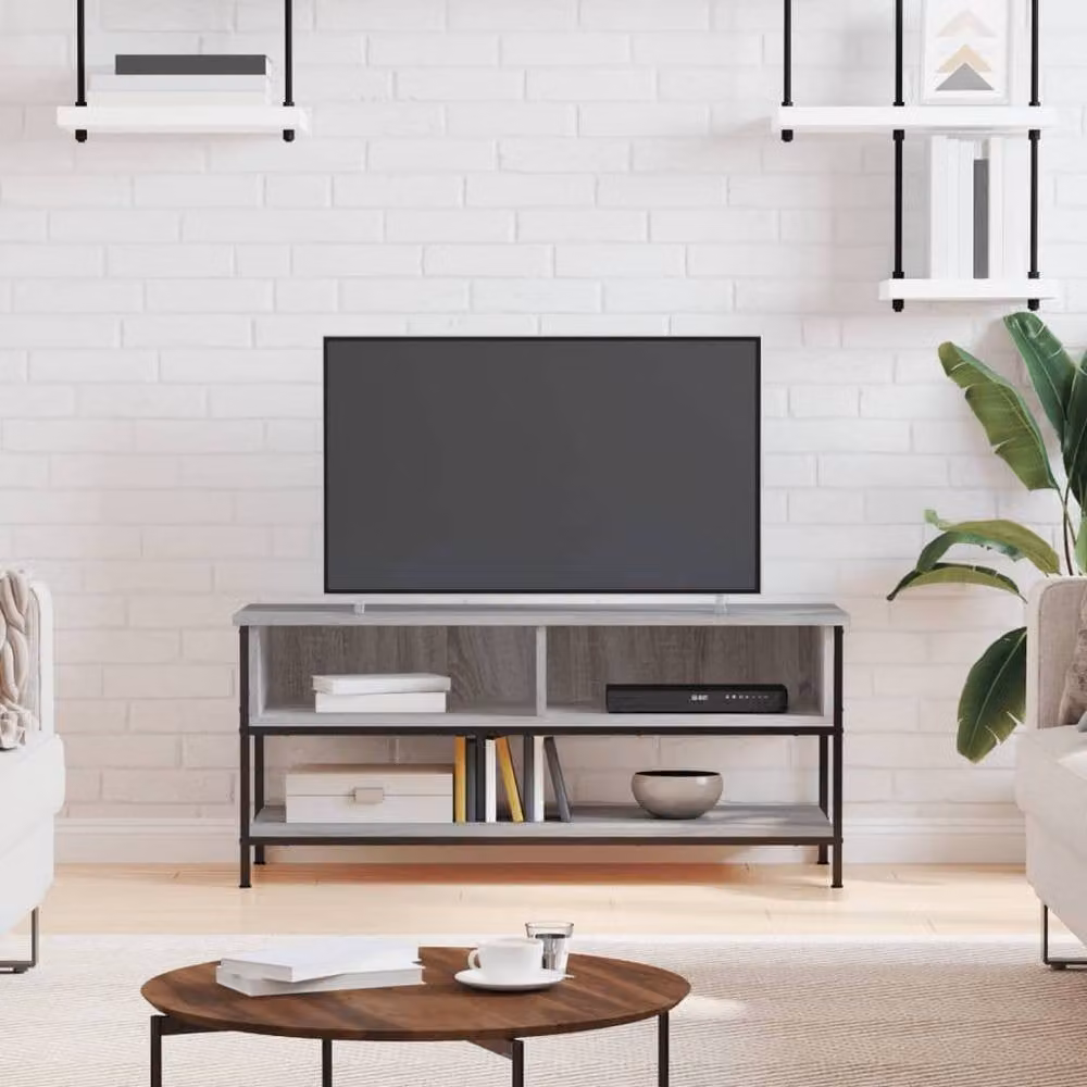 Berkfield Home Grey Sonoma TV Cabinet in Engineered Wood, W/D/H: 100 x 35 x 45 cm – 2