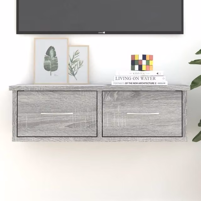 Berkfield Home Grey Sonoma Wall Mounted Cabinet W/D/H: 60 x 26 x 18.5 cm