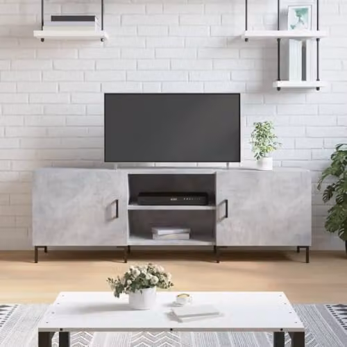 vidaXL Industrial TV Cabinet in Concrete Grey, W/D/H: 150 x 30 x 50 cm – 2