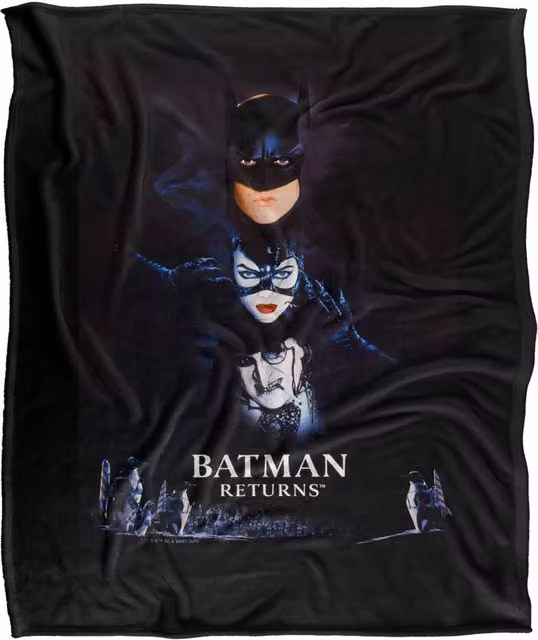 LOGOVISION Batman Returns Batman Catwoman Penguin Fleece Throw Blanket, Multicolour, W/D/H: 91 x 147 cm – 6
