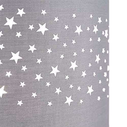 Happy Homewares Stars Decorated Grey Cotton Childrens Bedroom Pendant Lamp Shade, Diameter: 25 cm – 2