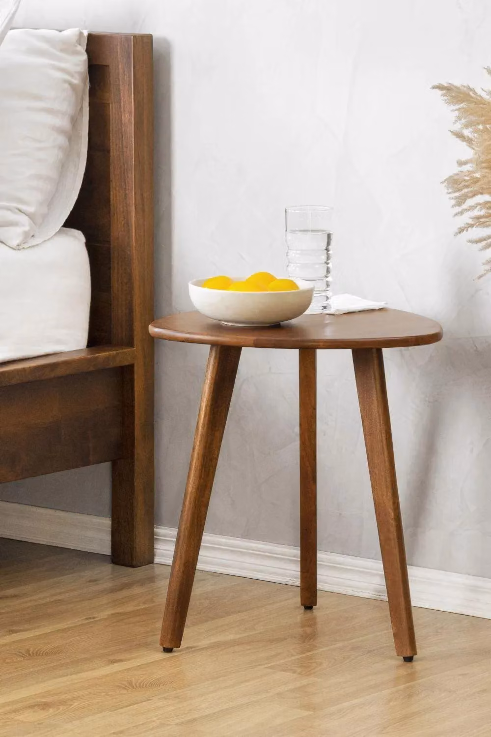MH London Armstrong Triangle Solid Mango Wood Side Table in Dark Brown – 3