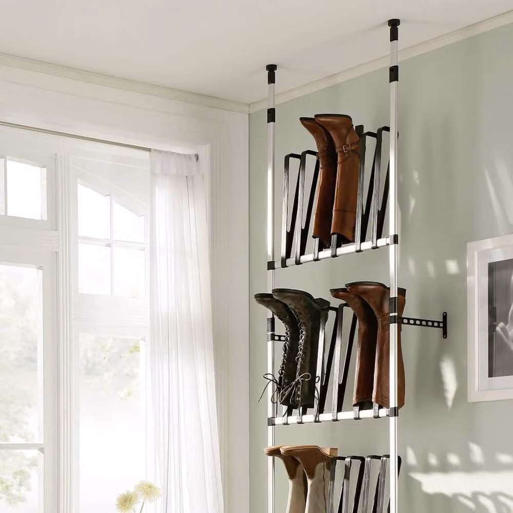 Berkfield Home Telescopic Boot Rack with Rods in Silver Aluminium – 2