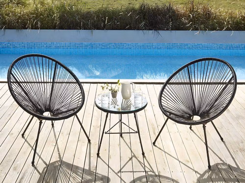 Vente-unique Alios II Set of 2 Black Woven Resin Garden Armchairs – 3