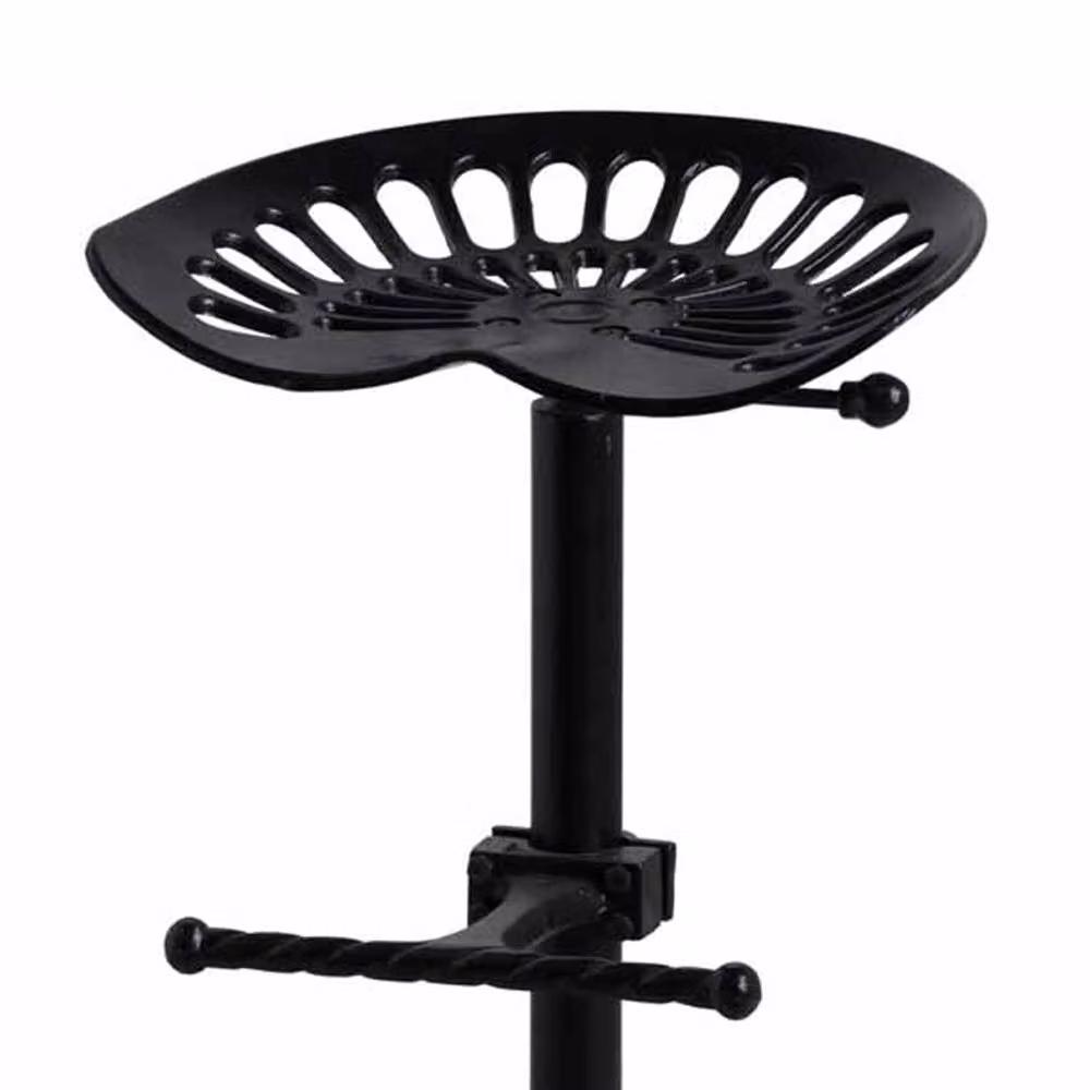 Lemon Pavilion Adjustable Tractor Seat Bar Stool in Black, W37 x D37 x H86 cm – 2