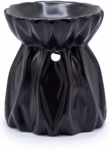 KDMD Black Geometric Ceramic Oil Burner and Tealight Lamp for Tabletop Decor – 1