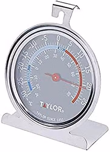 Taylor Pro Stainless Steel Fridge and Freezer Thermometer in Silver