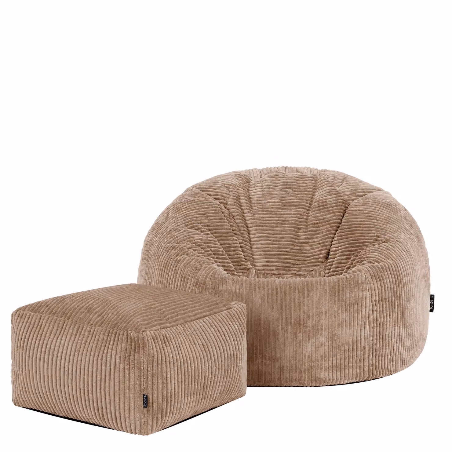 icon Kingston Cord Bean Bag and Footstool Bundle in Brown – 3