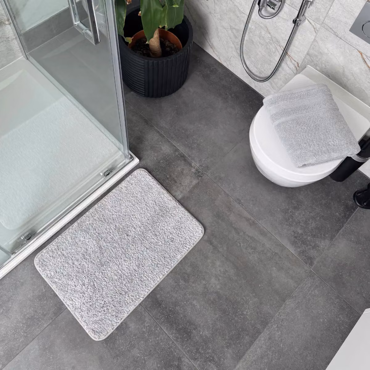 Allure Bath Fashions Bling Sparkle Non Slip Microfibre Bath Mat in Light Grey, W: 40 cm, D: 60 cm – 2