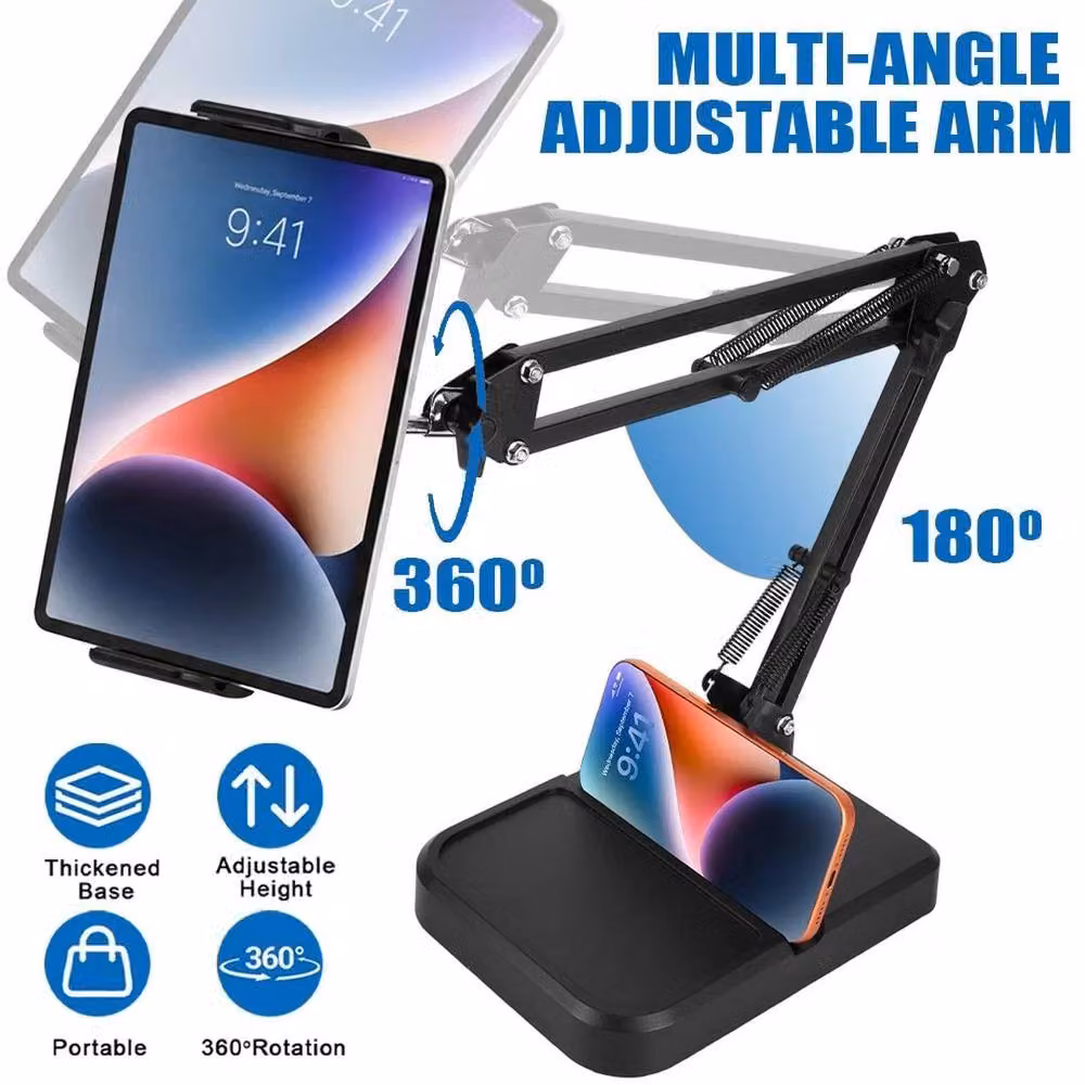 PAWNORA 360-Degree Foldable Phone and Tablet Stand in Black – 3