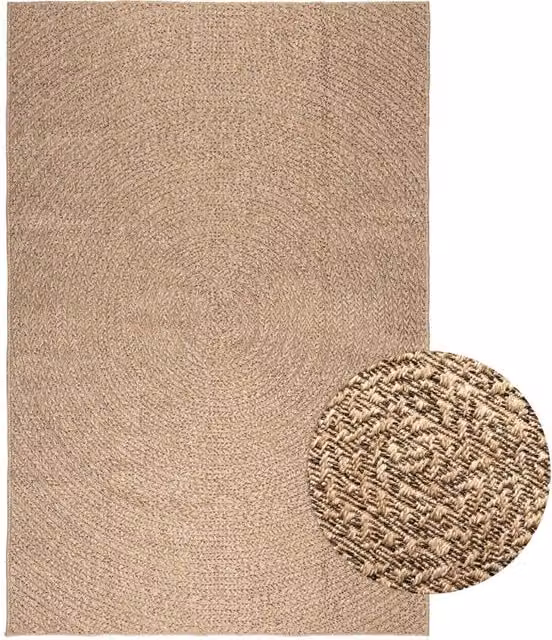 Berkfield Home Jute Look Indoor and Outdoor Rug in Brown and Beige, W: 160 cm, L: 230 cm