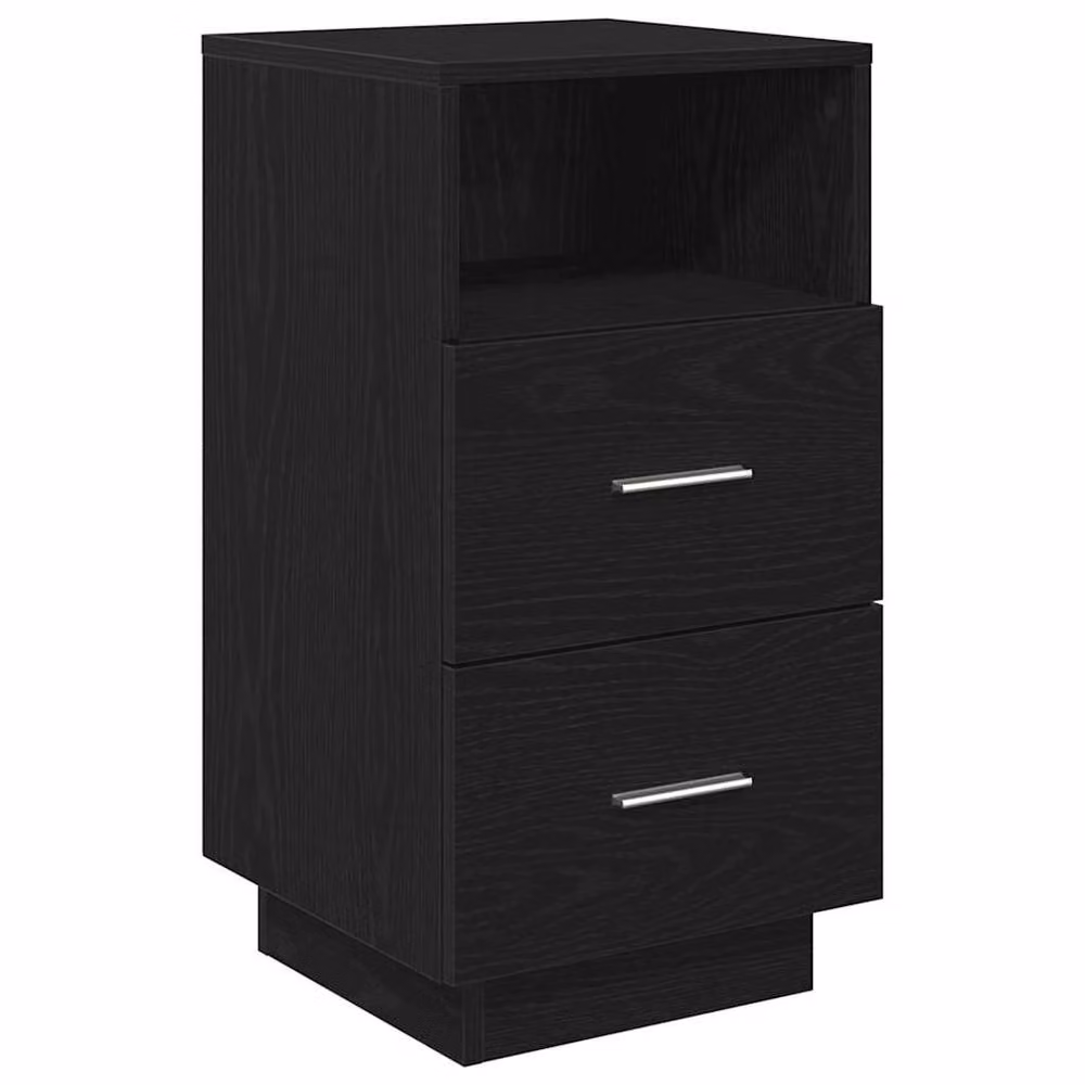 Berkfield Home Durable Bedside Cabinet with 2 Drawers, Black, W/D/H: 36 x 36 x 68 cm – 3