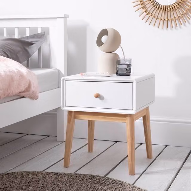 Noa and Nani Frank White Modern Square Side Table