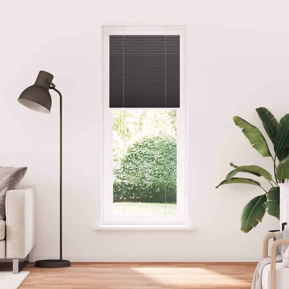 Berkfield Home Black Single Pleat Polyester Fabric Blind W: 70 cm, H: 200 cm – 2