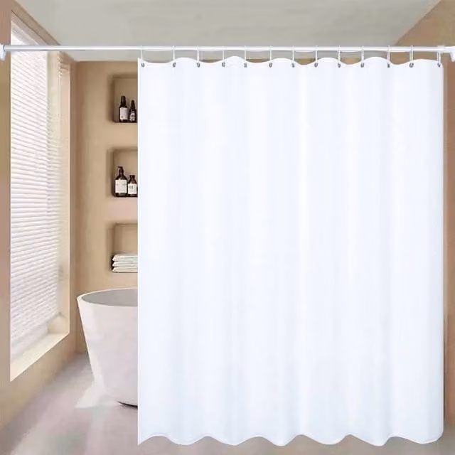NESTLUNE Plain White Waterproof PEVA Shower Curtain, W: 100 cm, H: 210 cm