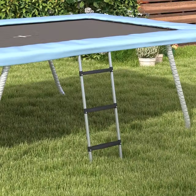 SPORTNOW Galvanised Steel Trampoline Ladder in Silver, 97cm