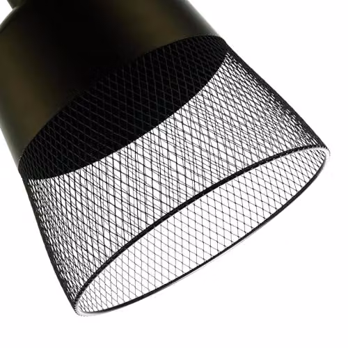 Happy Homewares Industrial Cylinder Pendant Light Shade with Metal Wire Mesh Grill in Black, W: 24 cm, H: 27 cm – 2