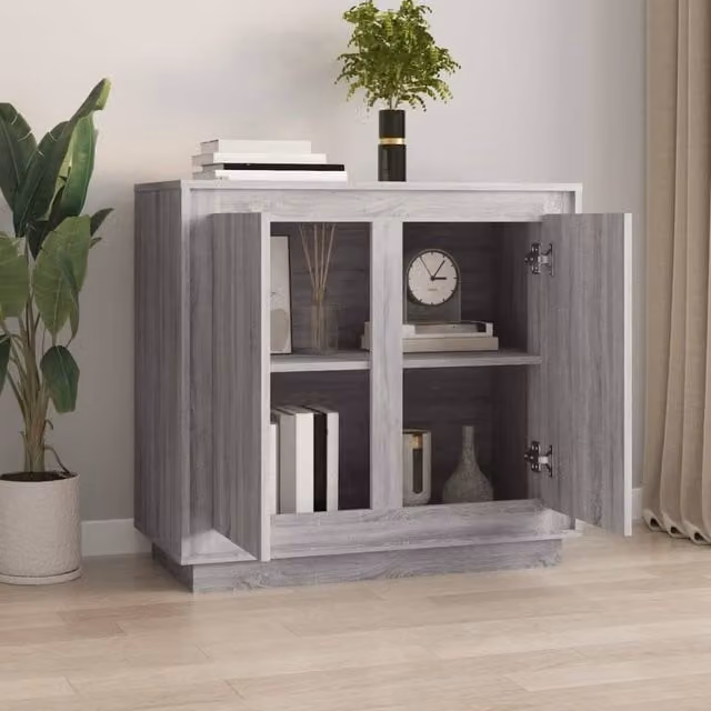 Berkfield Home Grey Sonoma Sideboard, W/D/H: 80 x 34 x 75 cm