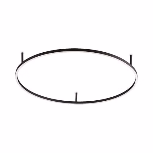 Netlighting Oracle Ring Integrated LED Semi Flush Ceiling Light, Black, 90cm, 3000K Warm White