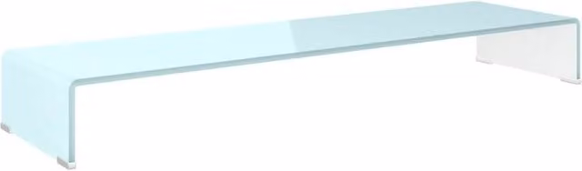 Berkfield Home Glass TV Stand and Monitor Riser in Aqua Green, W/D/H: 110 x 30 x 13 cm – 1
