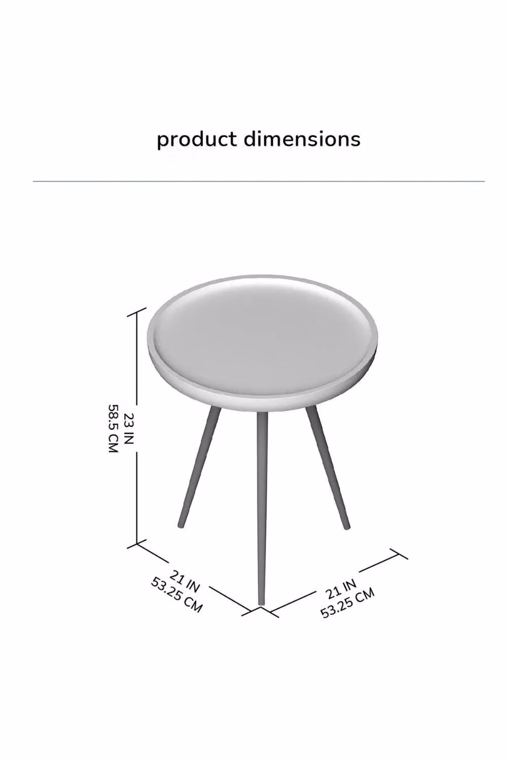 MH London Large Round Mango Wood and Iron Side Table in Natural Brown and Beige, Diameter: 58.5 cm – 2