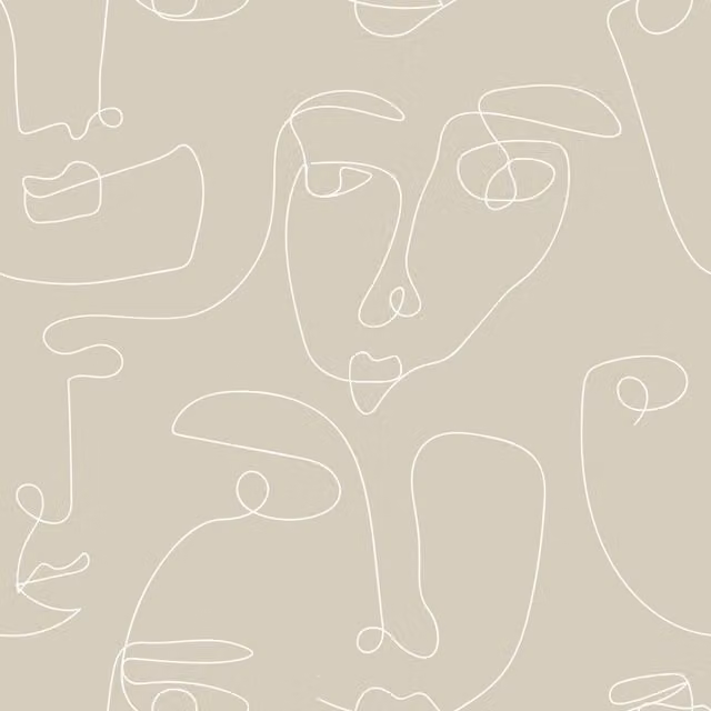 I Love Wallpaper Pablo Abstract Minimalist Wallpaper in Sand, White and Beige