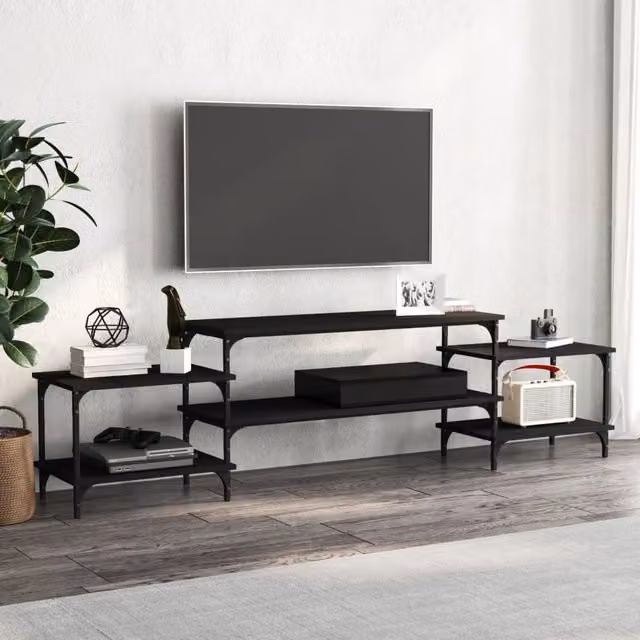 Berkfield Home Modern Black Matt TV Cabinet W/D/H: 197 x 35 x 52 cm – 1