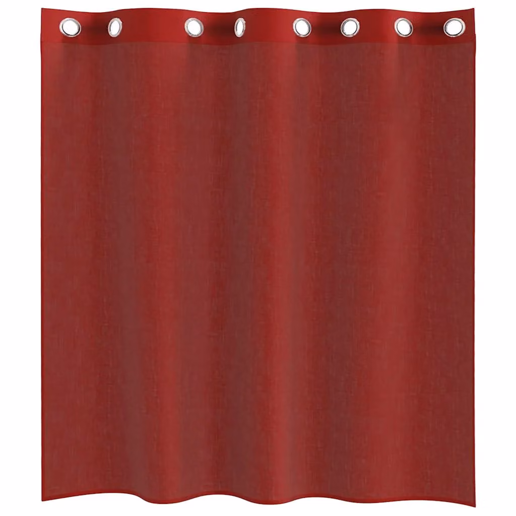 Berkfield Home Red Plain Voile Fabric Curtains with Eyelets, 2 Pack – 3
