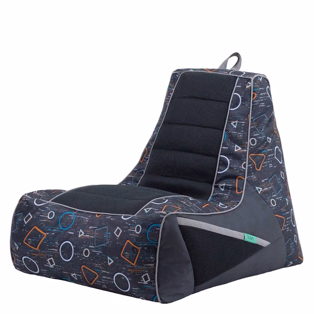 icon Meta Gaming Childrens Bean Bag Recliner in Grey, Small – 3