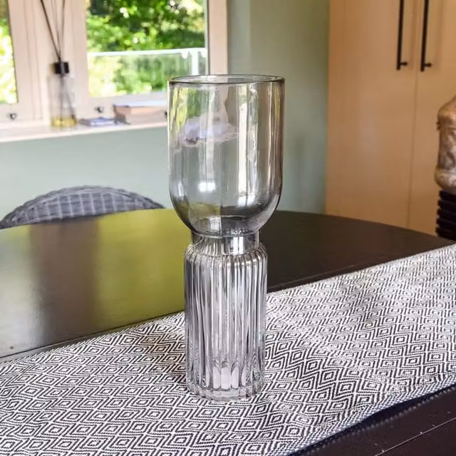 Madison & Mayfair Elegant Clear Glass Footed Vase, H 35.0 cm x W 12.0 cm x D 12.0 cm