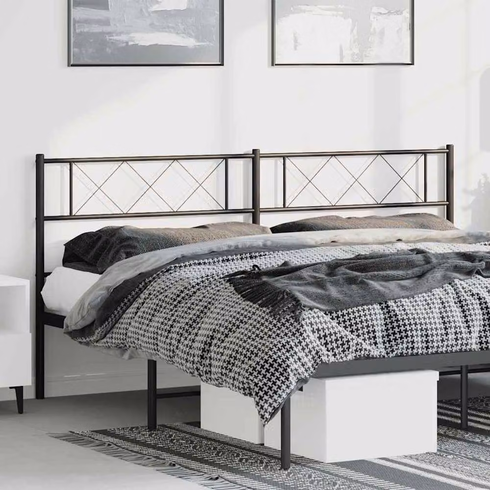 Berkfield Home Classic Metal Headboard in Black, 180 cm – 2