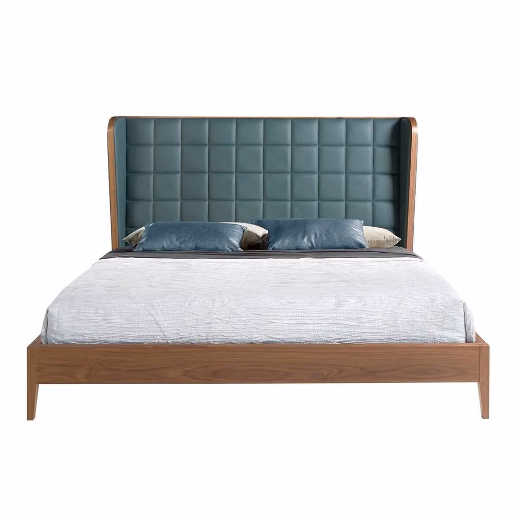Angel Cerda Dark Green Leatherette Double Bed, W/D/H: 180 x 200 x 206 cm – 2