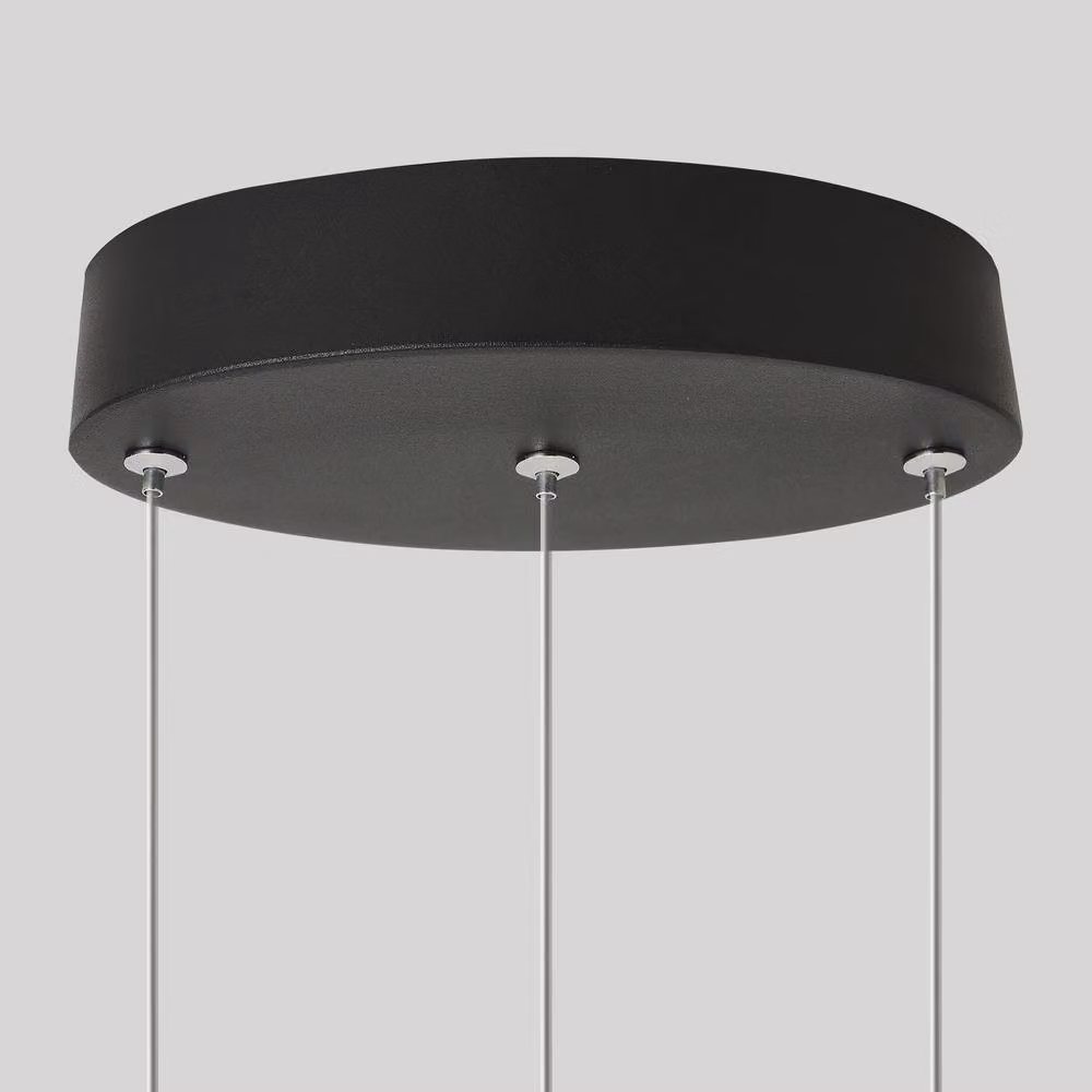 NIVOR Dimmable Spiral LED Pendant Light with Remote Control and Adjustable Height in Black – 6