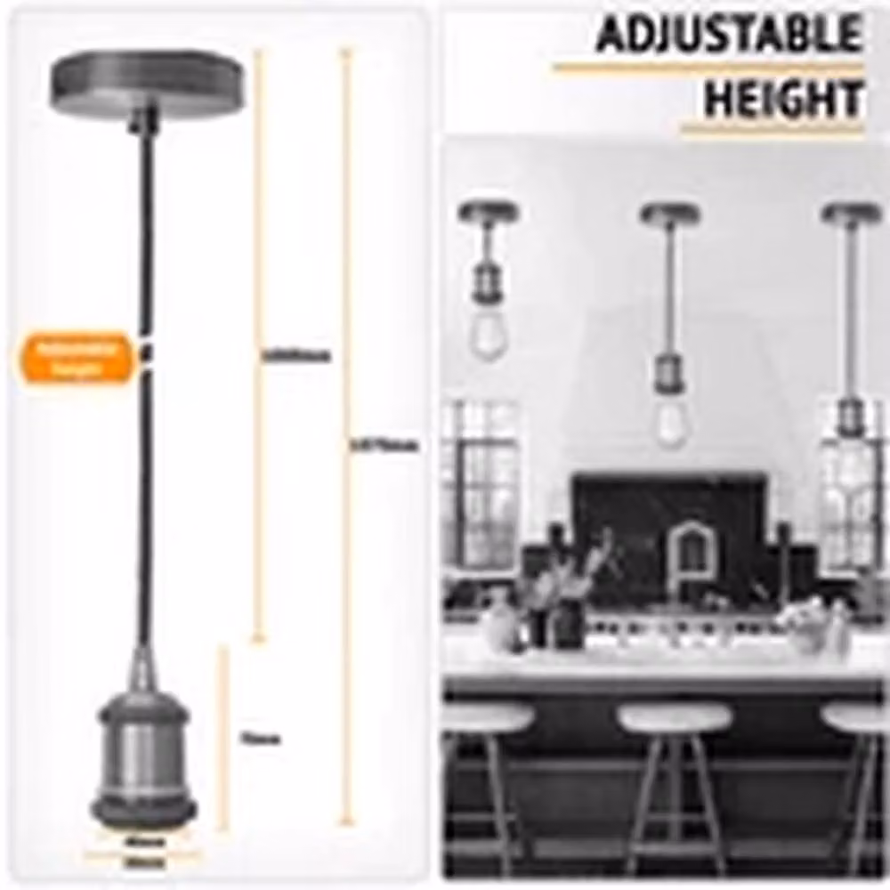 Havendro White Twisted Cable Pendant Lamp Holder, Industrial Vintage E27 Ceiling Rose – 2