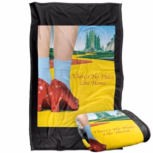 LOGOVISION The Wizard Of Oz There'S No Place Like Home Poster Super Soft Fleece Throw Blanket, Multicolour, W: 91 cm, D: 147 cm – 1