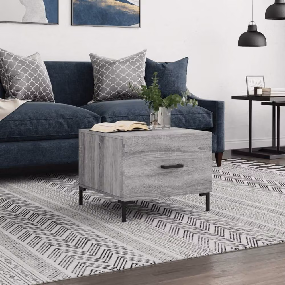 Berkfield Home Decorative Coffee Table in Grey Sonoma, W/D/H: 50 x 50 x 40 cm – 1