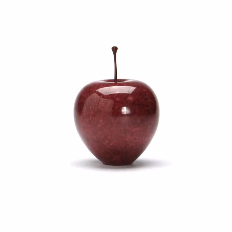 DETAIL Large Red Marble Apple Tabletop Decoration