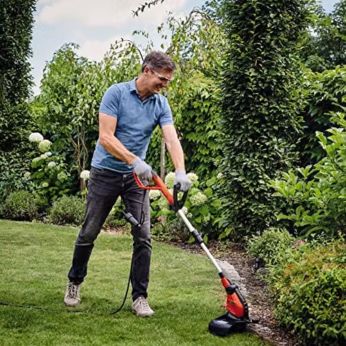 Einhell Electric Mains Garden Strimmer with Telescopic Aluminium Shaft and 3 Cutting Line Spools, Red and Multicolour, 30 cm – 2